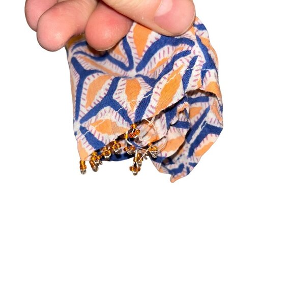 Roberta Roller Rabbit blue orange Indian Block Print Star Fruit tunic to… - Picture 3 of 7